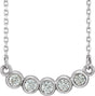 14K White Gold  1/3 CTW Natural Diamond Bezel-Set 16-18" Necklace