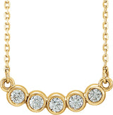 14K Yellow 1/3 CTW Lab-Grown Diamond Bar 16-18" Necklace