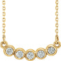 14K Yellow Gold  1/3 CTW Natural Diamond Bezel-Set 16-18" Necklace