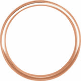 14K Rose 6 mm Milgrain Edge Comfort-Fit Flat Band Size 10