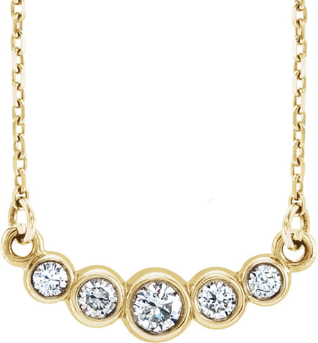 14K Yellow Gold 1/6 CTW Natural Diamond 16-18" Necklace