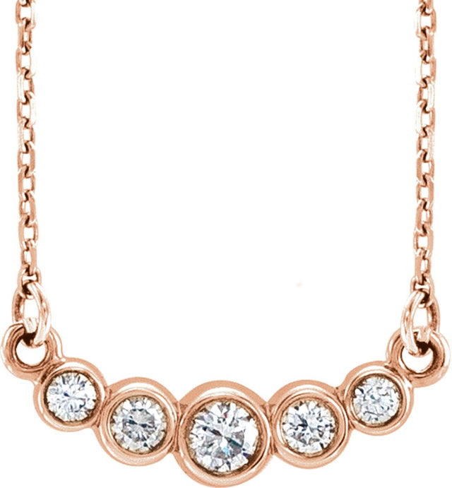 14K Rose 1/6 CTW Natural Diamond 16-18" Necklace