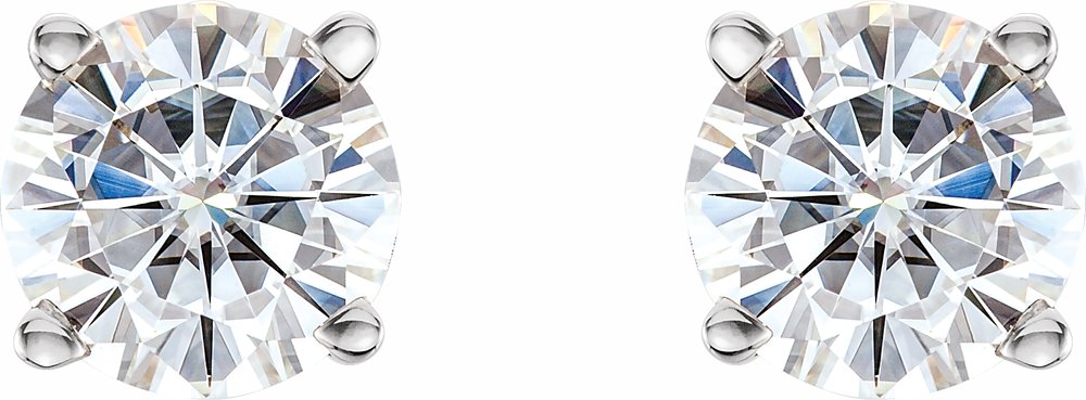 14K White 6.5 mm Forever One™ Lab-Grown Moissanite Earrings