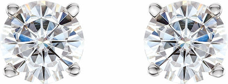 14K White 6.5 mm Forever One™ Lab-Grown Moissanite Earrings