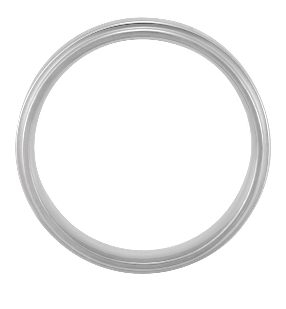 14K White 7 mm Flat Edge Band