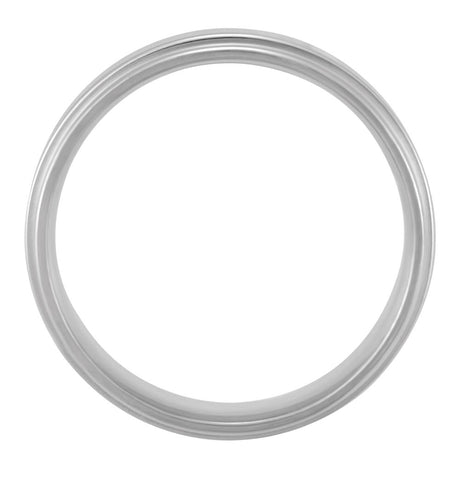 Sterling Silver Inlay 7.5 mm Comfort-Fit Flat Band