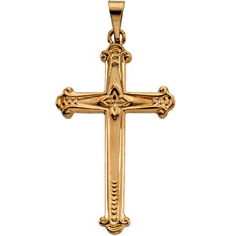 14K Yellow 27.5x16 mm Cross Pendant