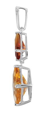 Sterling Silver Natural Madeira, Natural Citrine & .025 CTW Natural Diamond Pendant