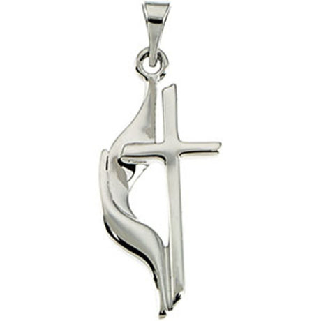 Sterling Silver Methodist Cross Pendant