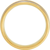 14K Yellow/White 7 mm Grooved Comfort-Fit Flat Band Size 9