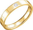 14K Yellow .06 CT Natural Diamond Comfort-Fit Flat Band Size 8.5