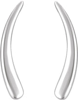 14K White Curved Ear Climbers