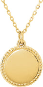 14K Yellow Engravable Round 16-18" Rope Necklace