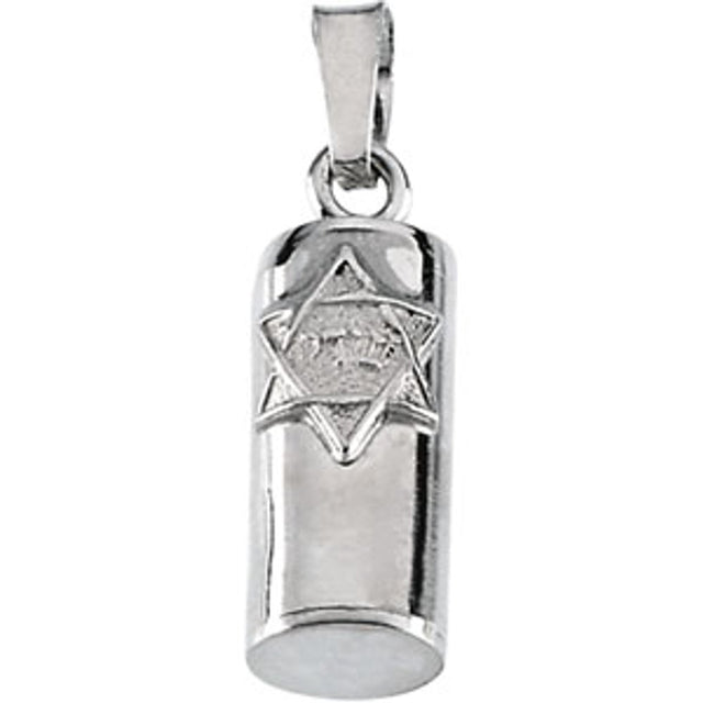 Sterling Silver 15x6 mm Mezuzah Pendant