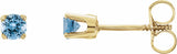 14K Yellow Gold Natural Aquamarine Youth Earrings