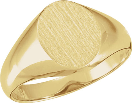 10K Yellow Gold 10x8 mm Oval Signet Ring