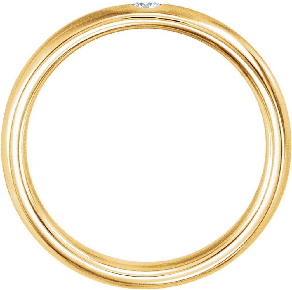 14K Yellow .06 CT Natural Diamond Gypsy-Set Comfort-Fit Band Size 5