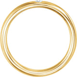 14K Yellow .06 CT Natural Diamond Gypsy-Set Comfort-Fit Band Size 5