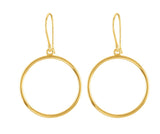 14K Yellow Circle Earrings