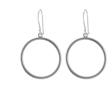 14K White Circle Earrings