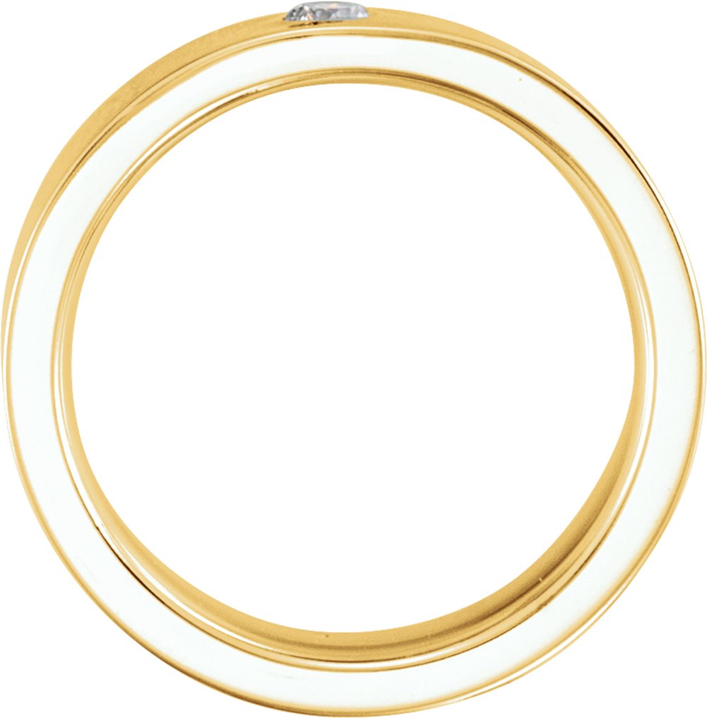 14K Yellow 1/10 CT Natural Diamond Comfort-Fit Flat Band Size 7