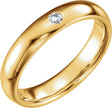 14K Yellow .06 CT Natural Diamond Gypsy-Set Comfort-Fit Band Size 5