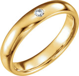 14K Yellow .06 CT Natural Diamond Gypsy-Set Comfort-Fit Band Size 5