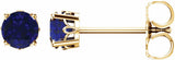 14K Yellow Gold Natural Blue Sapphire Scroll Setting® Stud Earrings