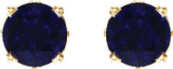 14K Yellow Gold Natural Blue Sapphire Scroll Setting® Stud Earrings
