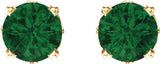 14K Yellow Gold Lab-Grown Emerald 4-Prong Scroll Setting® Stud Earrings