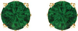 14K Yellow Lab-Grown Emerald 4-Prong Scroll Setting® Stud Earrings