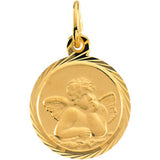 14K Yellow 12 mm Angel Pendant