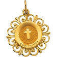 14K Yellow 18 mm Confirmation Medal