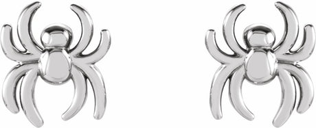 14K White Spider Earrings