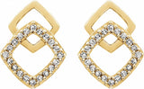 14K Yellow 1/10 CTW Natural Diamond Geometric Earrings