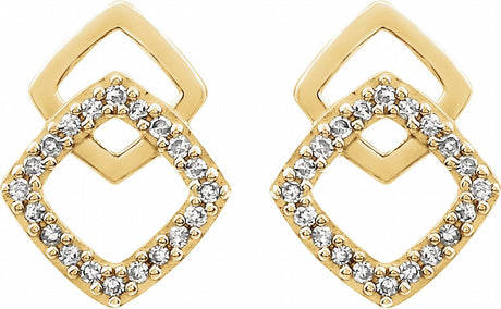 14K Yellow 1/10 CTW Natural Diamond Geometric Earrings