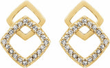 14K Yellow 1/10 CTW Natural Diamond Geometric Earrings