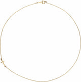 14K Yellow Gold Off-Center Sideways Cross 16" Necklace  