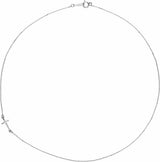 14K White Gold Off-Center Sideways Cross 16" Necklace  