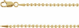 14K Yellow Gold-Filled 1.5 mm Hollow Bead 24" Chain