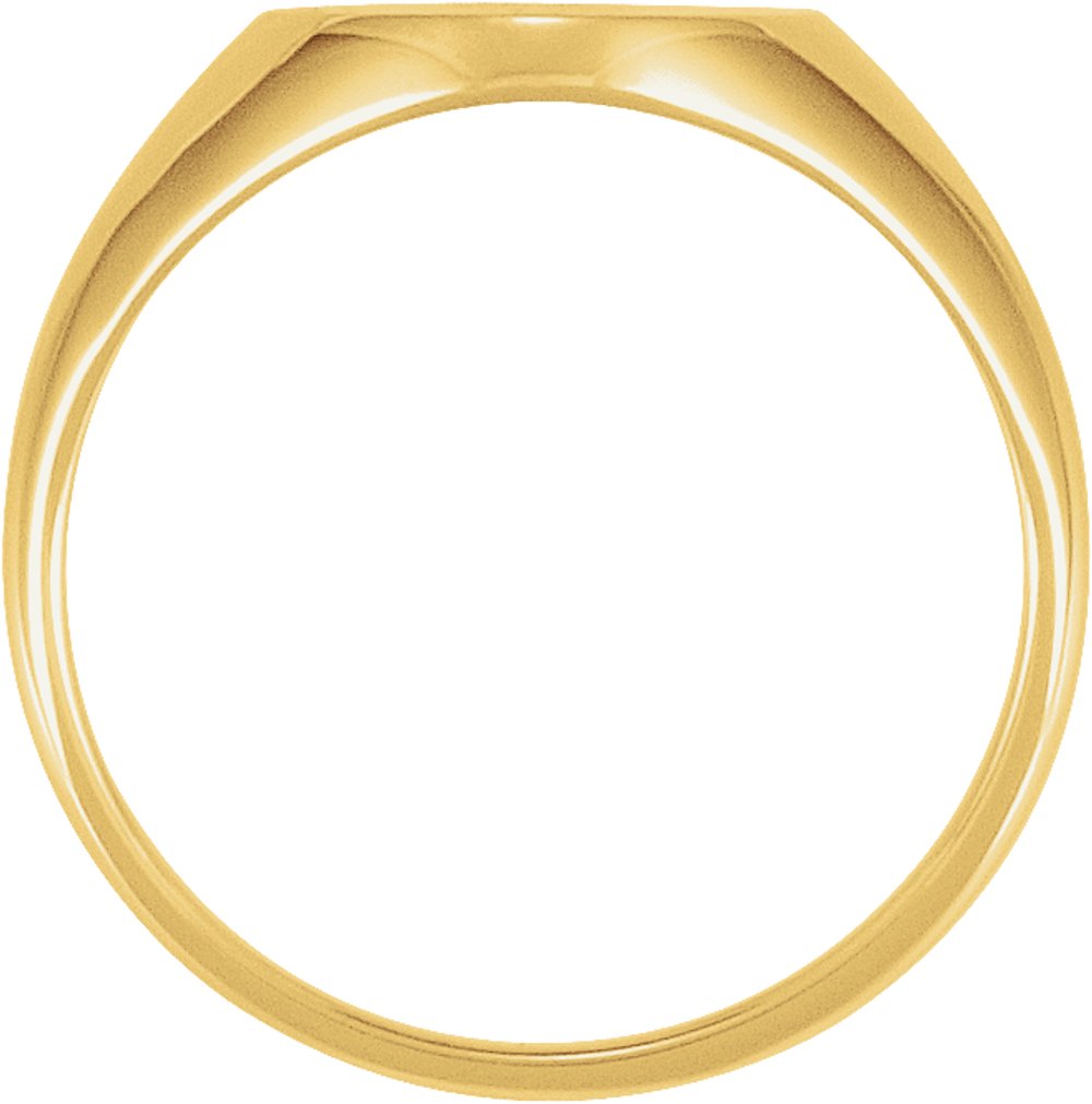 14K Yellow Gold 11x9.5 mm Oval Signet Ring