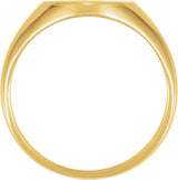 14K Yellow Gold 11x9.5 mm Oval Signet Ring