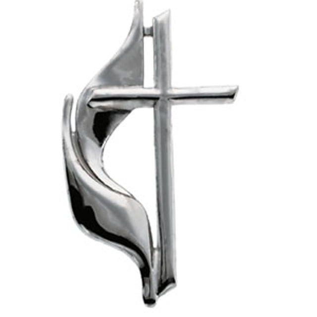 Sterling Silver Methodist Cross Lapel Pin