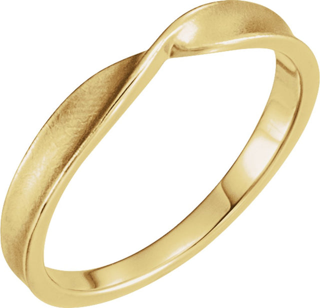 14K Yellow Gold 3 mm Stackable Twisted Ring