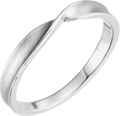 14K White Gold 3 mm Stackable Twisted Ring