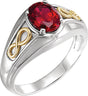 14K White/Yellow Lab-Grown Ruby Infinity Ring