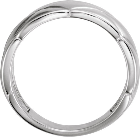 14K White Quilted Ring