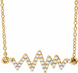14K Yellow 1/6 CTW Natural Diamond Heartbeat 16-18" Necklace