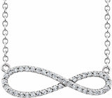 14K White 1/4 CTW Natural Diamond Infinity-Inspired 16-18" Necklace