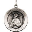 Sterling Silver 18.5 mm St. Gabriel Medal 18" Necklace  